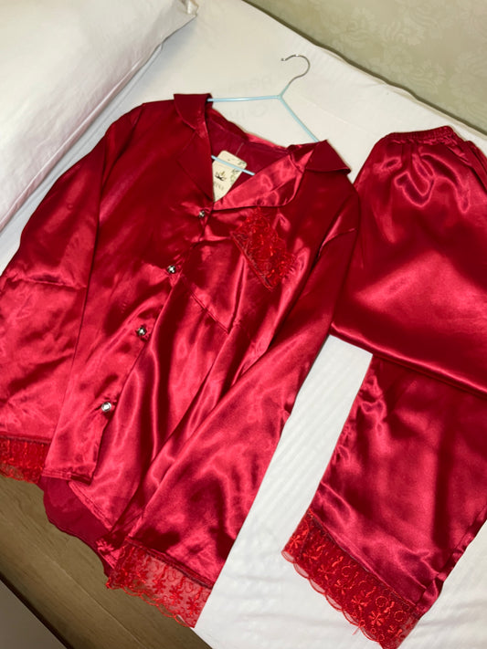 Pyjama boutonné satin